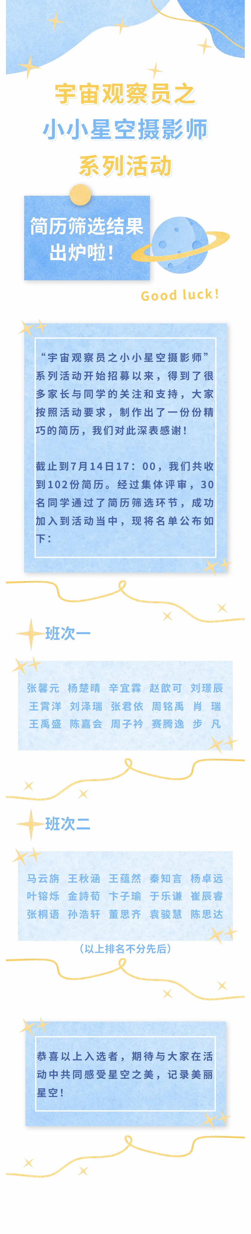 宇宙觀察員之小小星空攝影師系列活動(dòng)簡(jiǎn)歷篩選結(jié)果出爐啦,！.jpg